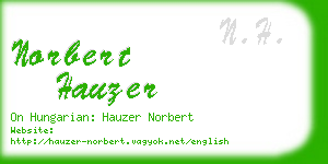 norbert hauzer business card